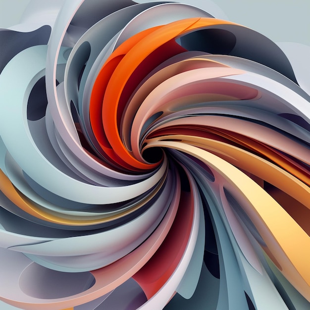 Фото Абстрактная концепция потока, визуализированная как динамический 3d векторный вихрь цветов