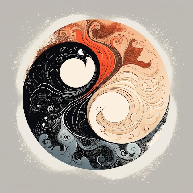 Abstract concept of Yin yang symbol