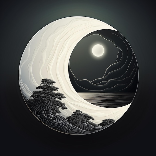 Abstract concept of Yin yang symbol