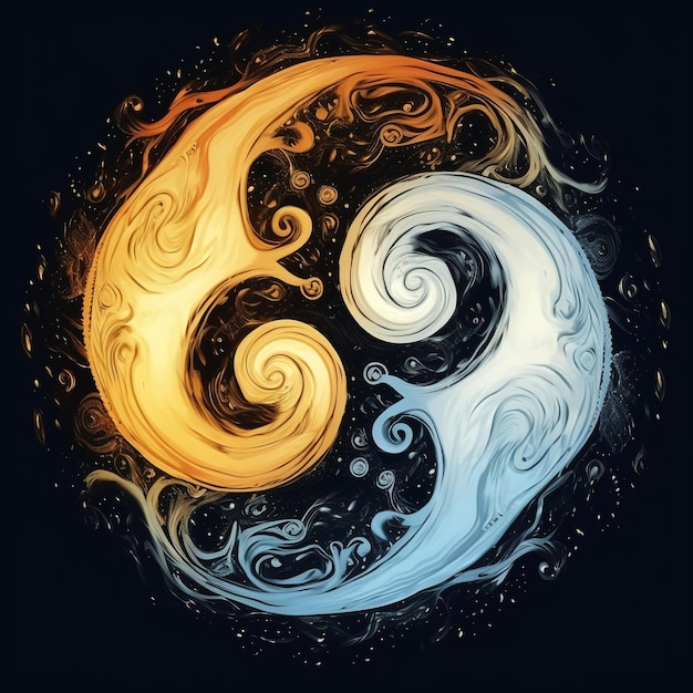 Photo abstract concept of yin yang symbol