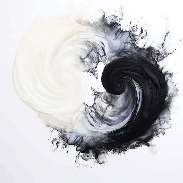 Photo abstract concept of yin yang symbol