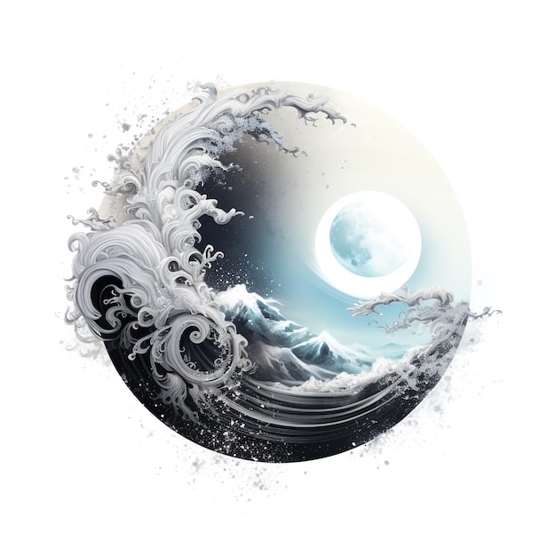 Photo abstract concept of yin yang symbol