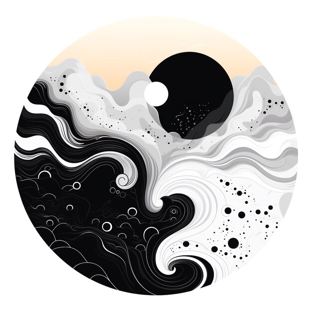 Abstract concept of Yin yang symbol