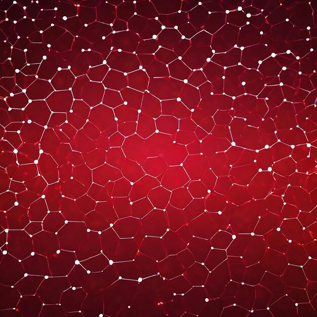 Foto abstract connected dots on a bright red background technology concept (punti abstract collegati su uno sfondo rosso brillante)