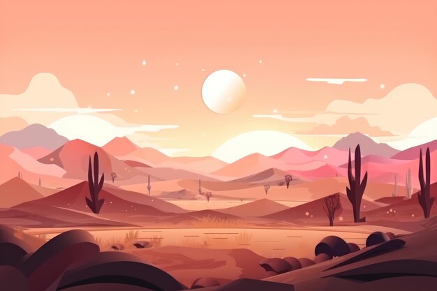 Abstract contemporary aesthetic background with landscape AI generated