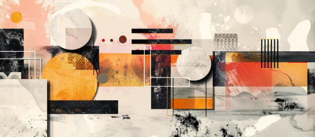 Abstract contemporary geometric collage background Creative grunge modern design