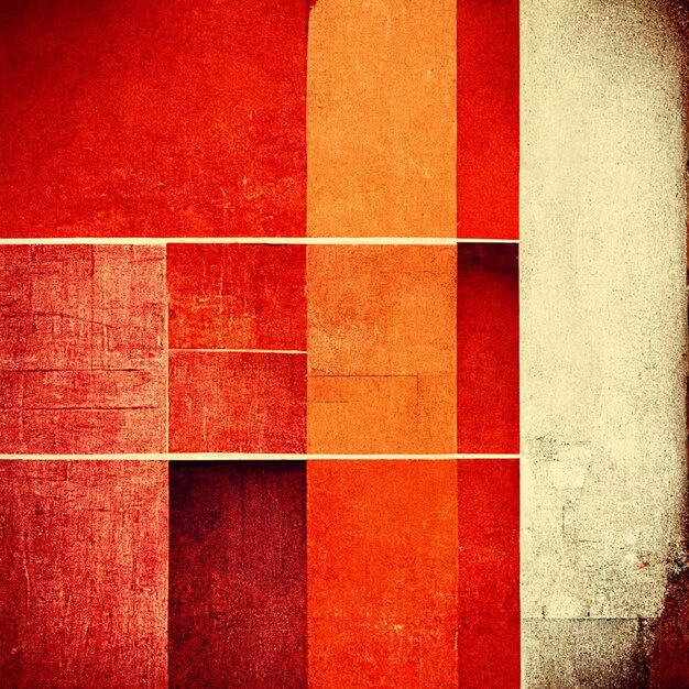 Abstract contemporary modern watercolor art Minimalist orange and red shades illustration