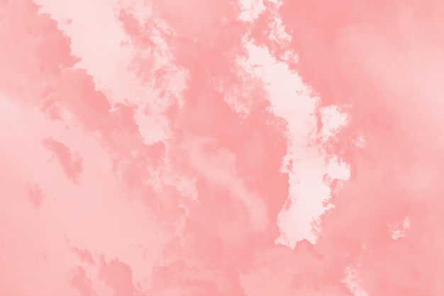 Abstract coral soft color sky background with clouds copy space