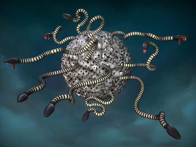 Photo abstract coronavirus covid19. 3d rendering (2)