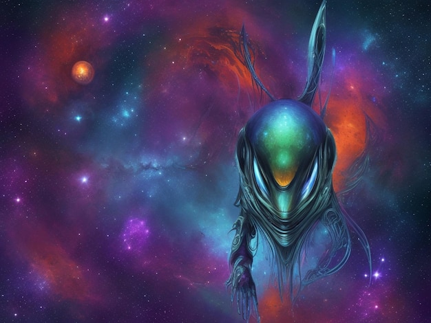 Photo abstract cosmic alien art background