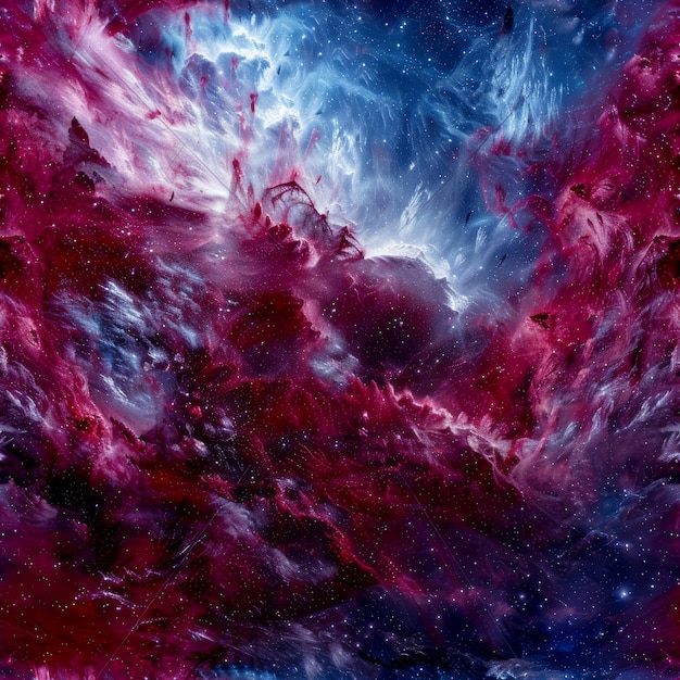 An abstract cosmic entity of swirling pinks and blues evokes the grandeur and mystery of deep space