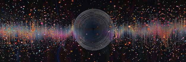 Foto abstract disco in vinile cosmico sullo sfondo dello spazio