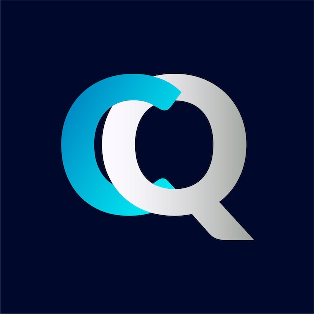 abstract cq letter logo design template vector logo illustration
