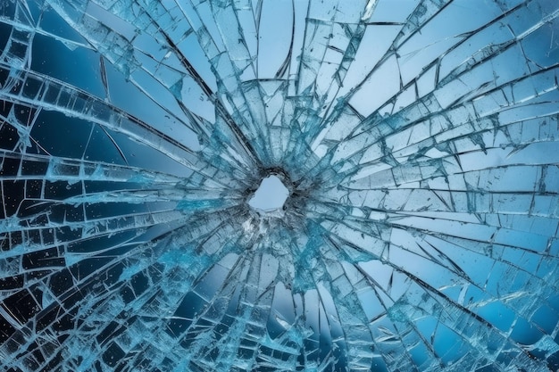 Abstract Cracked Glass Surface Background Generative AI