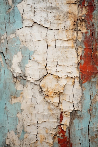 Abstract cracked paint on a vintage wall created with generative ai