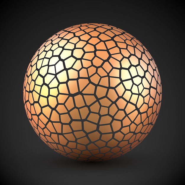 Abstract cracked vector sphere