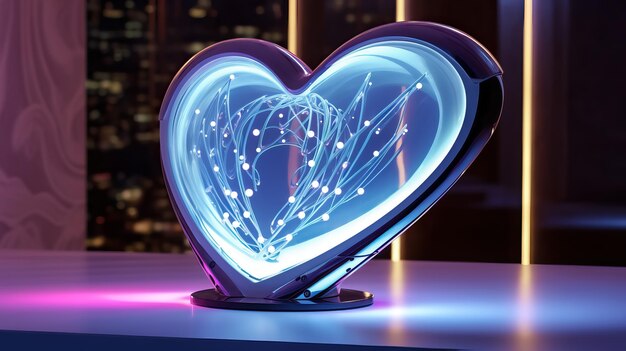абстрактный и творческий 3D-дизайн сердца в комнате