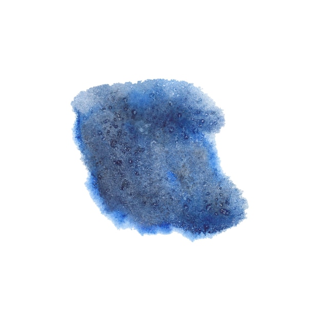 Абстрактное творческое синее и серое акварельное пятно, изолированное акварельной текстурой, нарисованной вручную для фона