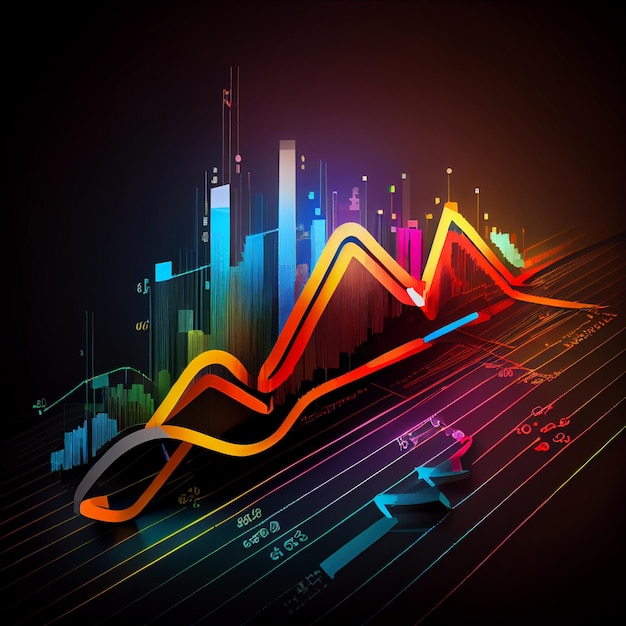 Abstract Creative Financial Graph Financial