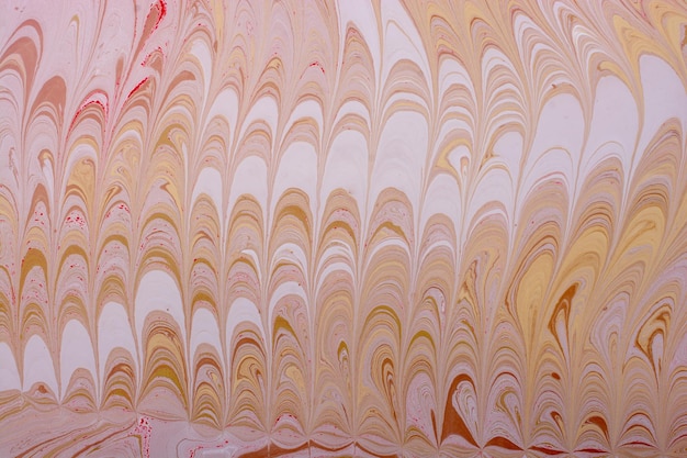 추상적인 원형 대리석 패턴 질감 Ebru 마블링의 전통 예술