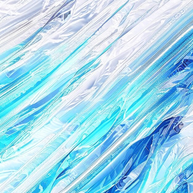 Abstract crumpled plastic film texture blue garbage bag background