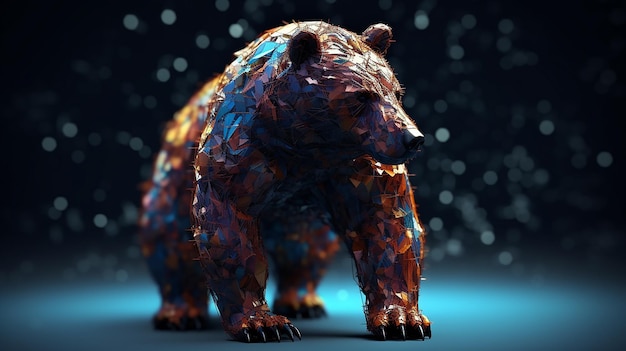 abstract crypto bear created with generative AI illustration