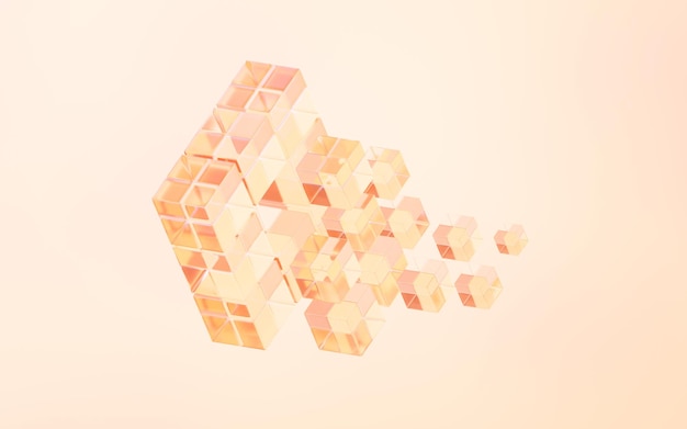 Abstract cube glass geometry background 3d rendering 3D illustration