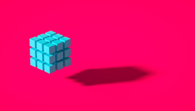 Abstract Cube grid logo design  - 3D Rendering