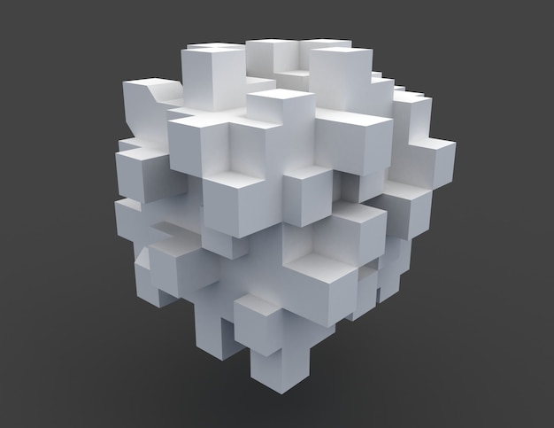 Abstract cubes 3d rendered illustration