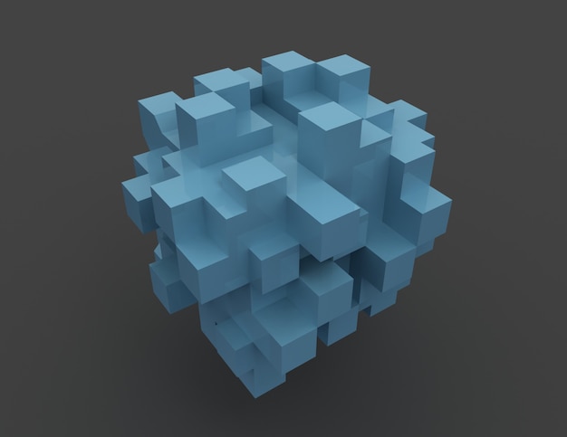 Abstract cubes . 3d rendered illustration