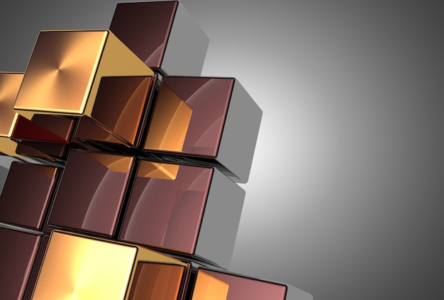 Abstract cubes background. 3d illustration