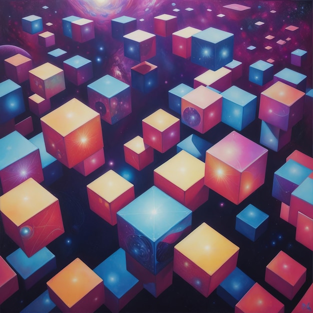 Abstract Cubes Background Generative AI