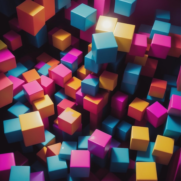 Abstract Cubes Background Generative AI
