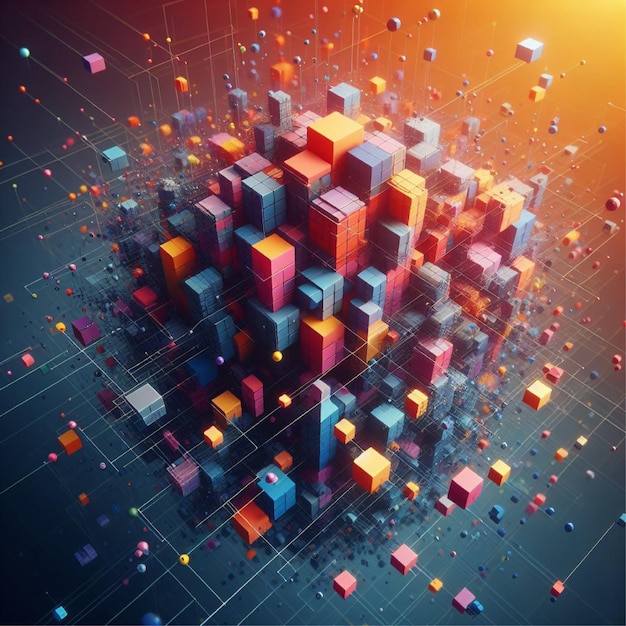 Abstract cubes background