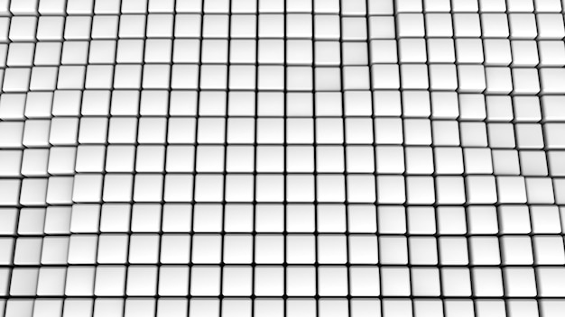 Fondo cubico astratto del paesaggio. illustrazione della rappresentazione 3d. superficie topografica bianca composta da forme cubiche. modello di geometria. cellule casuali. astrazione architettonica.