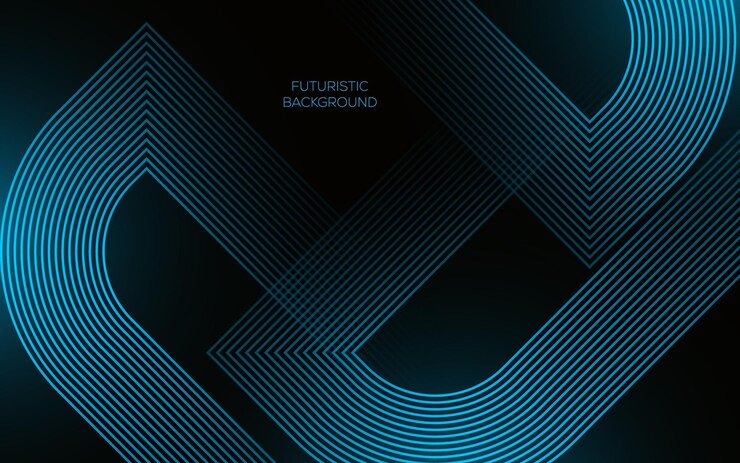 Photo abstract curve background modern shiny blue lines pattern