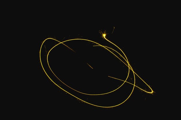 abstract curve gold yellow sparkler overlays texture elegant surface pattern on black