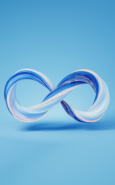 Abstract curve line Mobius belt 3d rendering