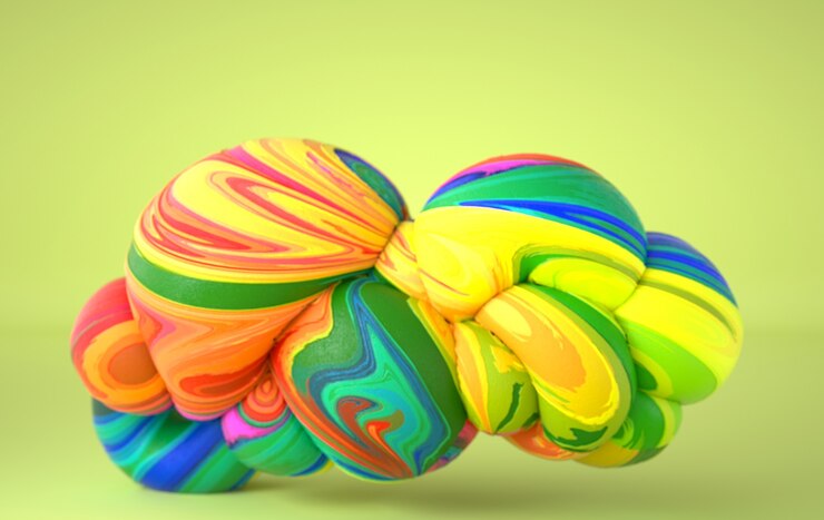 Photo abstract curved organic smooth soft forms with frozen icecream texture