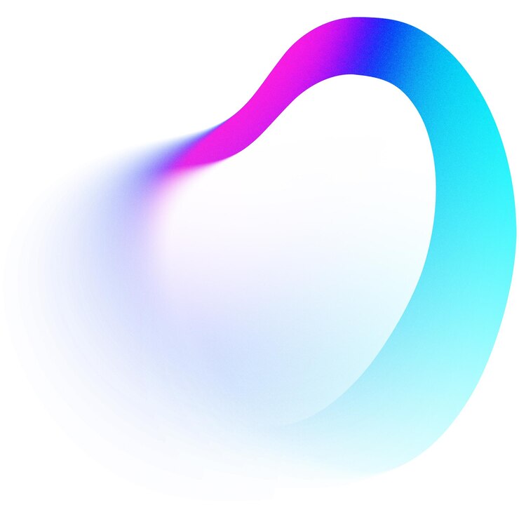 Photo abstract curved shape gradient colors element with blurry effect