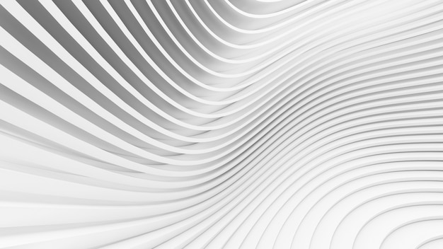 Abstract Curved Shapes. White Circular Background. Abstract background. 3d illustration