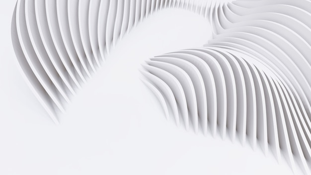 写真 抽象的な湾曲した形状。白い円形の背景。抽象的な背景。 3dイラスト