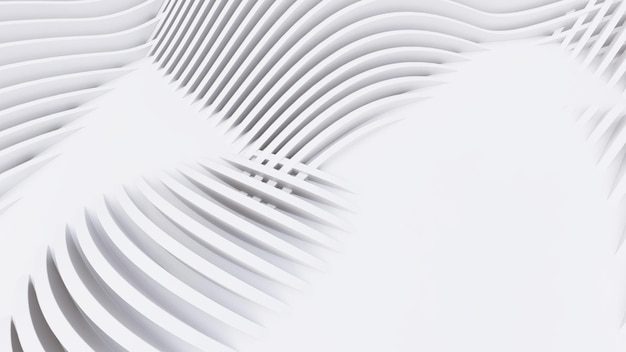 Abstract Curved Shapes White Circular Background