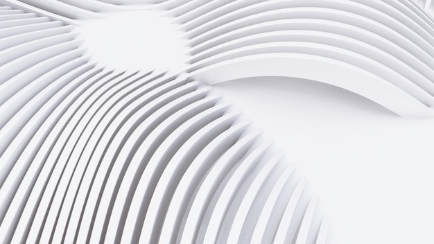 Abstract Curved Shapes White Circular Background