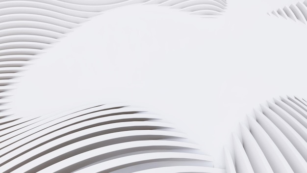 Abstract Curved Shapes White Circular Background