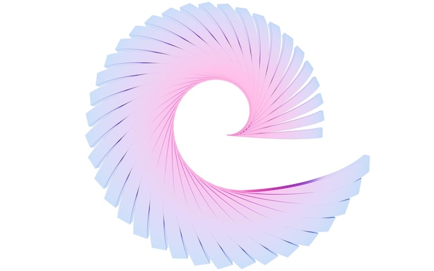 Abstract curves with white background 3d rendering