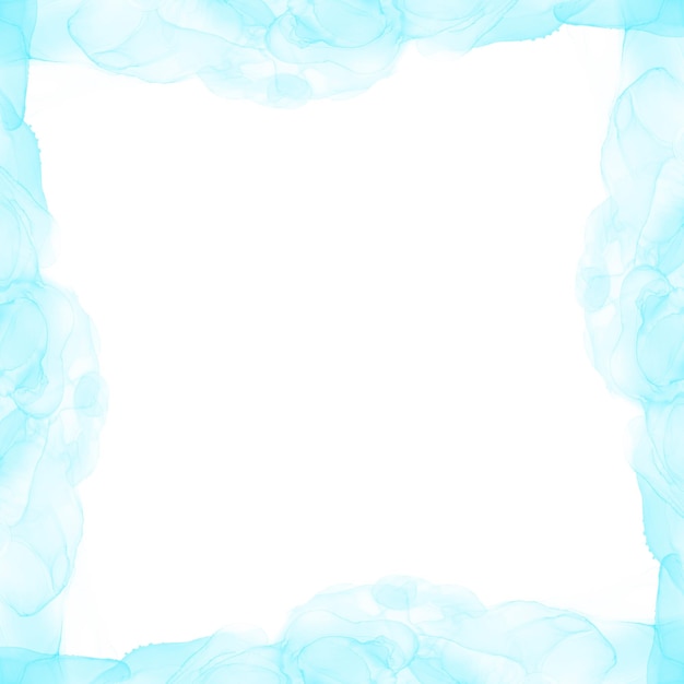 Abstract Cyan Ink Frame