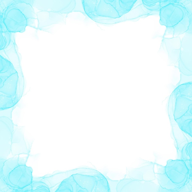 Abstract Cyan Ink Frame