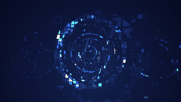 Abstract cyber circle digital technology graphic background