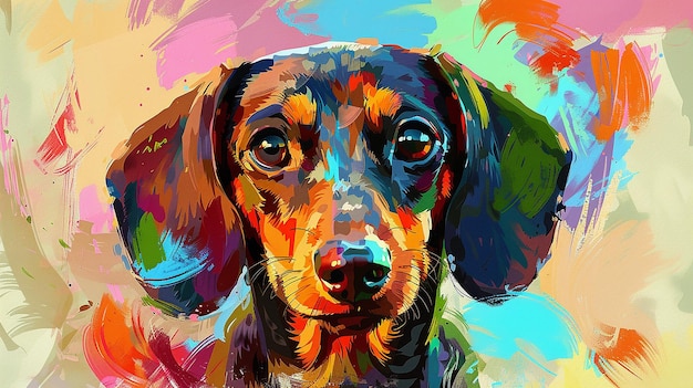 Abstract Dachshund Portrait